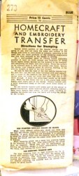 273 HOMECRAFT AND EMBROIDERY TRANSFER  PATTERN UNUSED